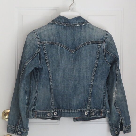 Vintage Gap 1969 Limited Edition Distressed Blue Denim Jean Jacket XS - Picture 7 of 16